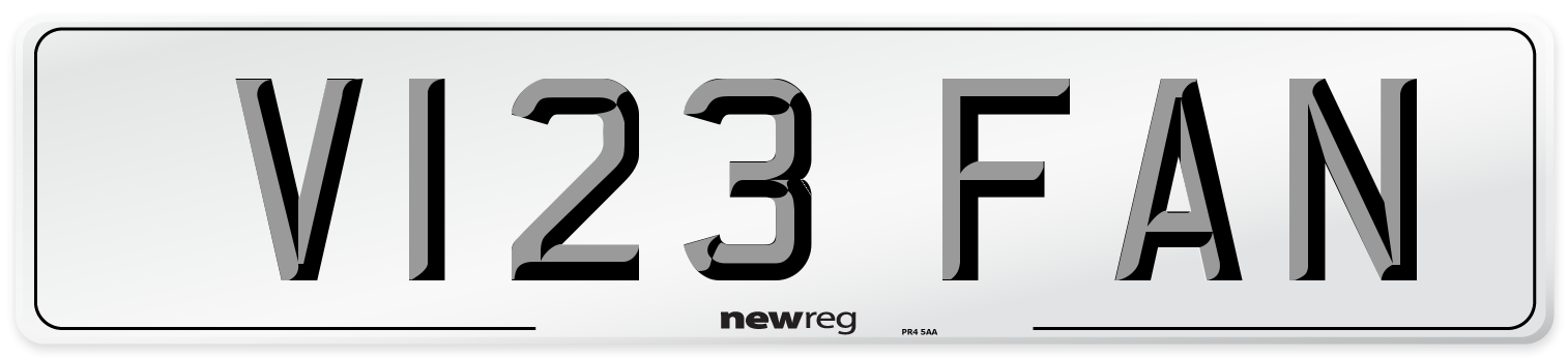 V123 FAN Number Plate from New Reg